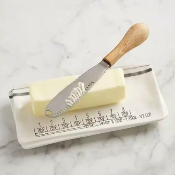 Mud Pie Butter Dish with Curling Knife - Picture 3 of 4